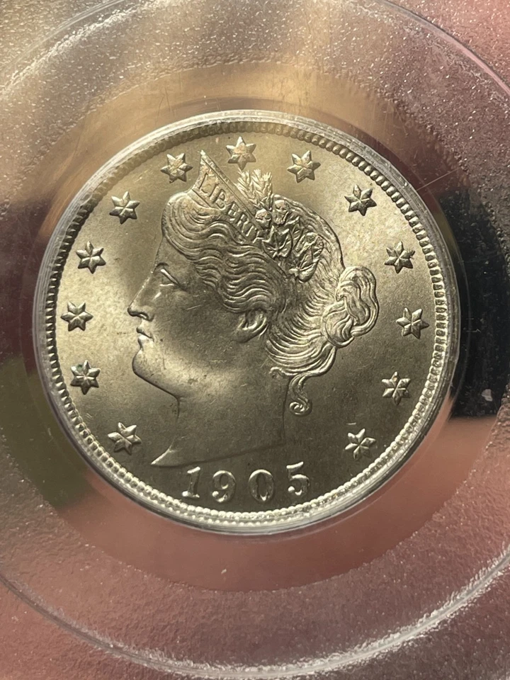 1905 PCGS MS65 CAC Liberty V Nickel - Old Holder PQ+ Coin! Older Holder - Image 3 of 4