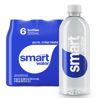 Smartwater vapor distilled premium water , 16.9 Fl Oz (pack of 6)