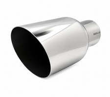 Auspuffblende Edelstahl Endrohr 100mm Auspuff 55mm Anschlu&szlig; f&uuml;r Jeep KIA Lexus