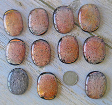 fused dichroic glass cabochon lot of 11 COE90 hand made free shipping