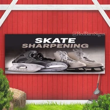 Skate SHARPENNING Indoor Outdoor Banner Sign with grommets