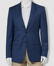 Calvin Klein Men's Blue Herringbone Blazer Sport Coat Suit Jacket Size 42S