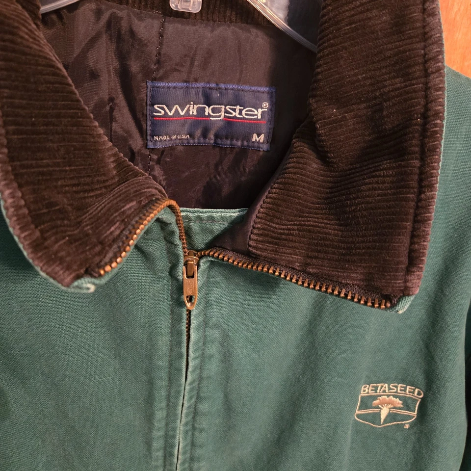 Chaqueta de Trabajo Swingster De Colección Para Hombre Talla M Estilo Bombardero Forrada Verde Hecha en EE. UU. Foto 2 de 4