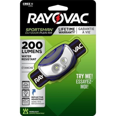 Rayovac SPPHL3AAA-BXT Polycarbonate Multicolored 200 lm. LED Head Lamp 2.5 W in.