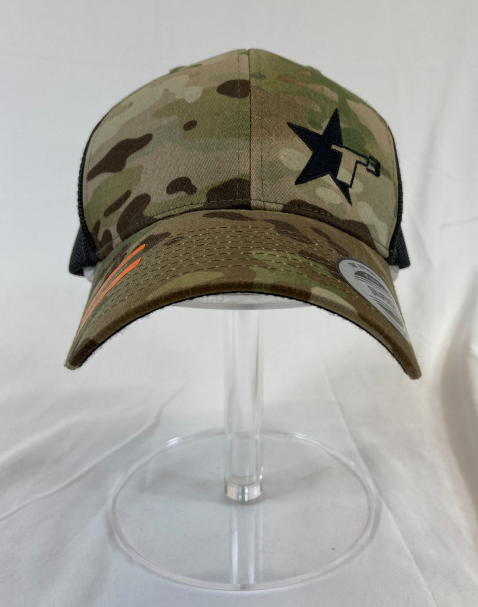 T3 Star Baseball Cap Snapback Mesh Back Hat Camo Multicam NW