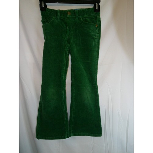 Pantalones verdes elásticos pierna acampanada de pana The Children's Place talla 6