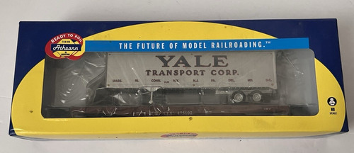Coche plano Athearn 72427 Yale Transport 50’ con carga de remolque de 40’ - Nuevo de Lote Antiguo | Condition: New
