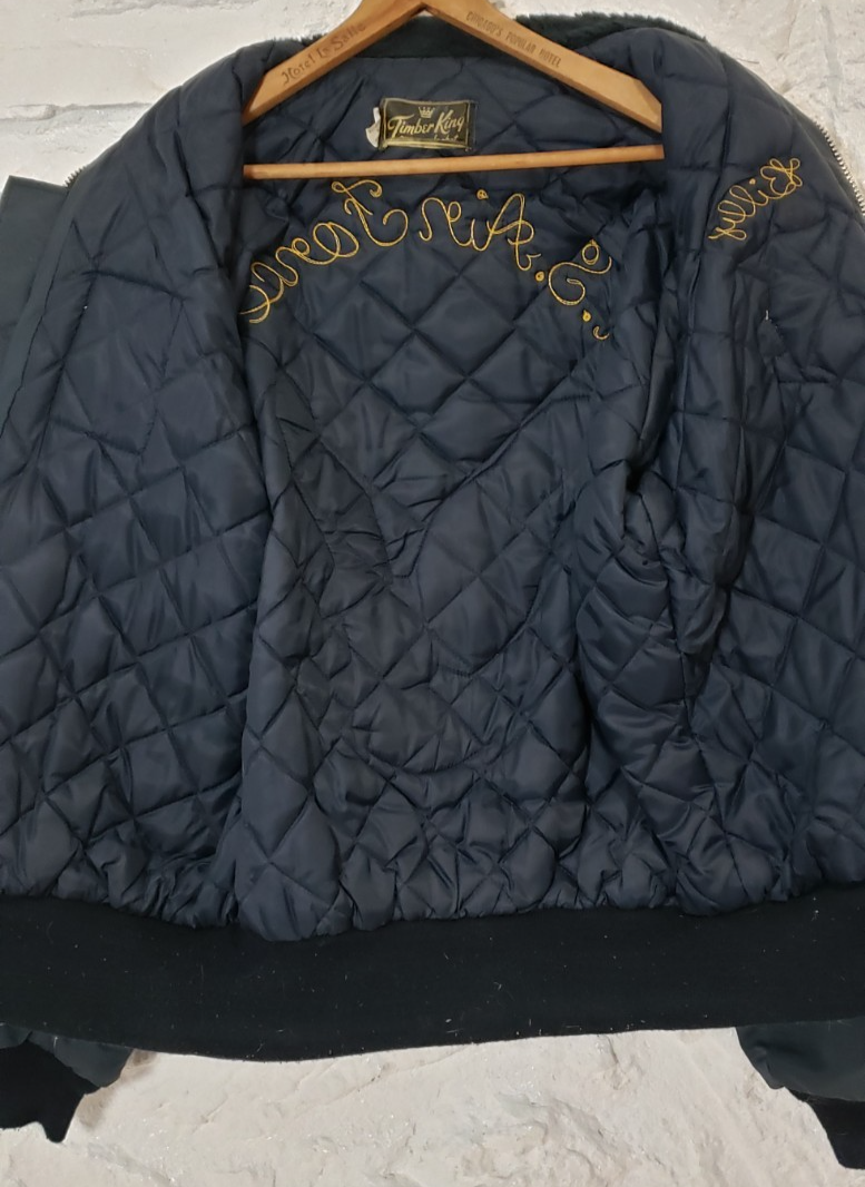 Vintage 70s Timber King US Air Force Flight Bomber Jacket Eagle