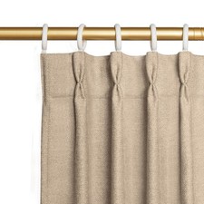 Thick Linen Pinch Pleated 96 Inch Long Curtains 2 Panel Living Room Set Panels