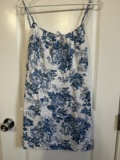 Reformation Violaine Linen Mini Dress Womens 6 Floral Feminine Cottagecore 