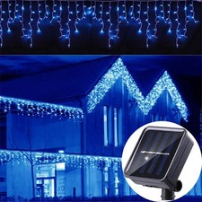 3.5M Solar Icicle Fairy Lights Outdoor Curtain Garden Party Decor