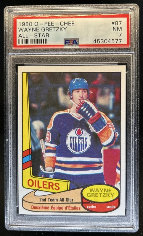 1980-81 O-Pee-Chee Wayne Gretzky All-Star #87 Oilers PSA 7