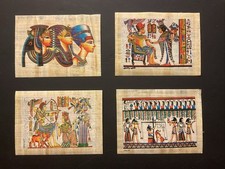 Set of 4 Rare Egyptian souvenirs genuine Egyptian Papyrus Handmade 8x6  