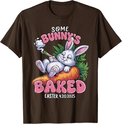 Some Bunny's Baked Easter Day Smoking Rabbit Unisex T-Shirt
