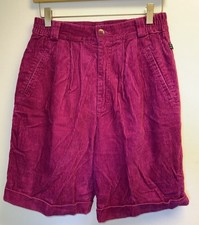Vintage 80s Esprit Corduroy Shorts Juniors 9 Magenta Purple Pockets High Rise