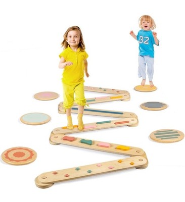 Stepping Stones for Kids Wooden Toddler Balance Coordination Puzzle Creativity