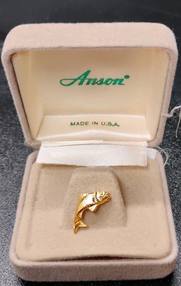 Anson Gold Tone Fish Tie Pin VNTG