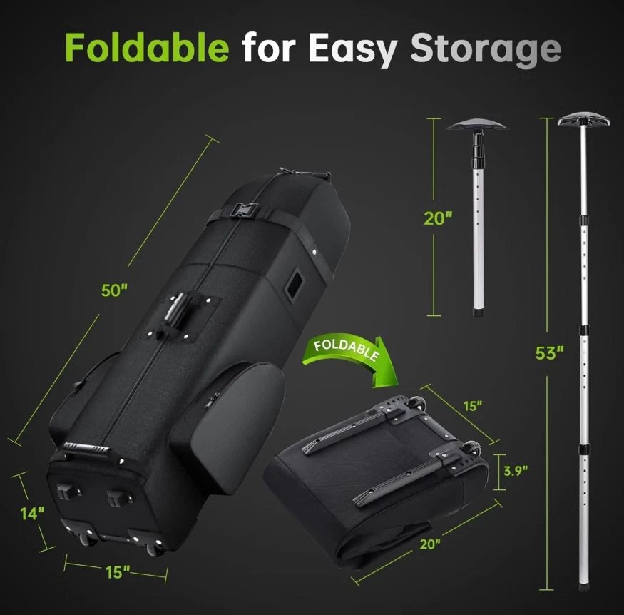 Hard Case Golf Club ⛳ Travel Bag 💼 with Wheels ⚙️ Luggage Lock 🔒 Cover Airline - Image 4 of 4