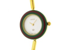 GUCCI Change Bezel 11/12 Wristwatch Stainless Steel White Quartz White Dial Ladi