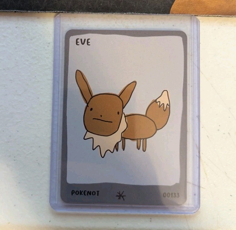 【PSA6】ポケモンカードダス　イーブイ #133 Pokenot Eve (Eevee) #133 Derpy Pokemon Parody Custom Card | eBay