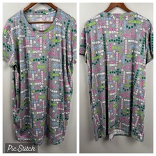 Joyspun Gray Dreams Nightshirt Sleep Shirt Nightgown L-XL Snooze Words Pockets