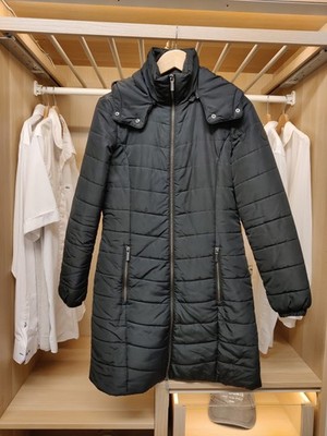 ARMANI EXCHANGE MANTEL JACKE KLEIN SCHWARZ WATTIERT WATTIERT REISSVERSCHLUSS KAPUZE FREIZEIT DAMEN