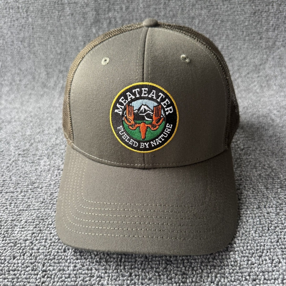 MeatEater Fueled By Nature Trucker Snapback Olive Mesh Back Hat