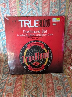 True Blood Dartboard Set with Darts - Vampire HBO Mancave Bar Unused Dart 