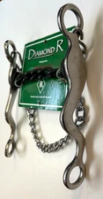 New Reinsman Diamond R Sweet Iron Large Chain Western Roper Curb Bit #DR051