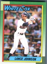 1990 Topps Lance Johnson #587 RC Rookie Chicago White Sox MLB Baseball Card O.... rookie card picture