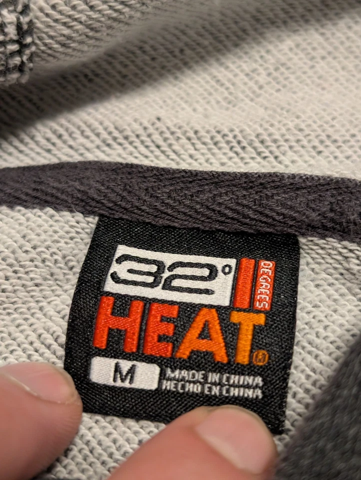 Sudadera con Capucha 32 Degrees HEAT Para Hombre M Gris Pullover Térmico Polar Sudadera Bolsillo Foto 3 de 4