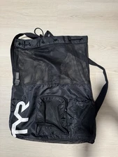 TYR Big Mesh Mummy Backpack for Swim, Gym and Workout Gear, 40-Liter Black 