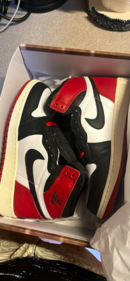 Jordan Air Jordan 1 High Top Sneaker Kids US 5.5 Leather Red Black White