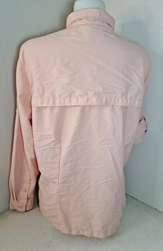 LL Bean Shirt Damen XL Rollriegel belüftet orange Reißverschlusstaschen Angeln Camp Wandern - Bild 4 von 12