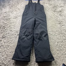 LL Bean Snow Pants Kids 12 Black Suspenders Overalls Bib Ski Snowboard Warm