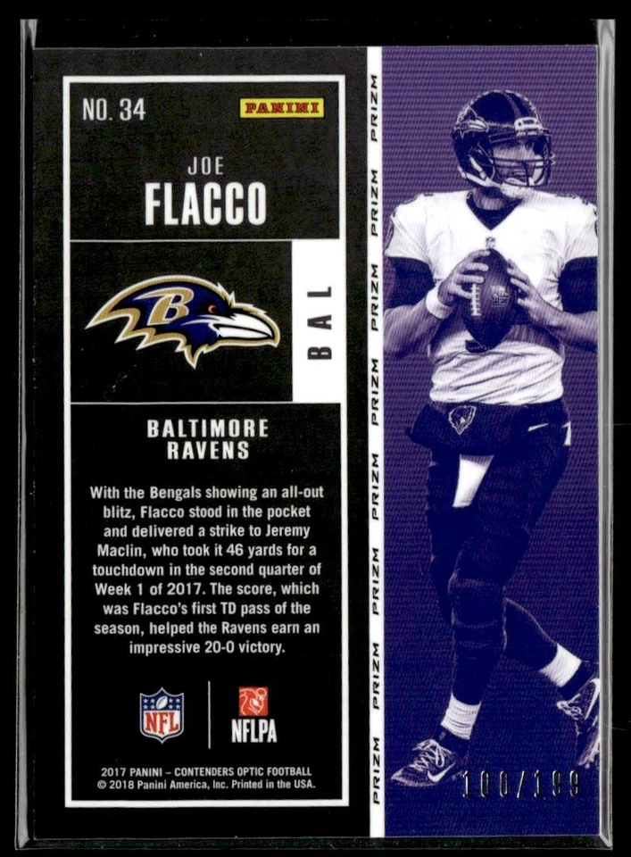 2017 Panini Contenders Optic Joe Flacco Red #/199 HSC - Image 2 of 2