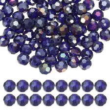 PATIKIL 8mm Round Crystal Beads, 100 Pcs Glass Faceted Ball Beads Loose Space...
