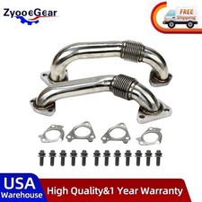 Heavy Duty Upgraded 304ss Up Pipes W Gaskets Fit 6.6l 01-16 Gmc Chevy Duramax