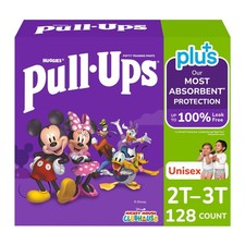 Huggies Pull-Ups Plus Training Pants Unisex, Size 2T - 3T 16-34 lbs , 128-count