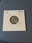 1943 . Mercury Dime . Gem BU . MS . Full Bands