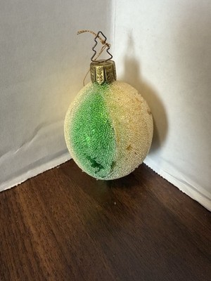 Inge Glas Sugared Lemon Fruit Glass Ornament Vintage