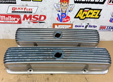 Rare 1959 Pontiac 326-455 Edelbrock Finned Aluminum Valve Covers Sand Cast Rare 1959 Pontiac 326-455 Edelbrock Finned Aluminum Valve Covers Sand Cast
