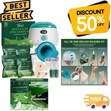 Gentle & Effective Waxing Kit - Aloe Hard Wax Beads and Mess-Free Silicone Liner