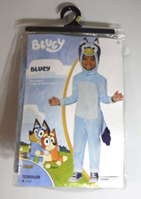 Spirit of Halloween Toddler 3T-4T Bluey Costume Complete Jumpsuit Tail Face Hood