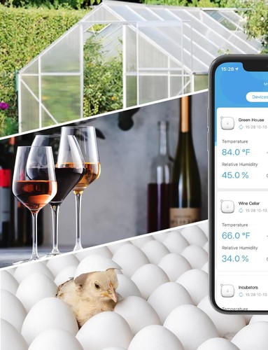 WLAN Thermometer Hygrometer Innen Wifi Thermo Hygrometer App Benachrichtigung - Bild 7 von 7