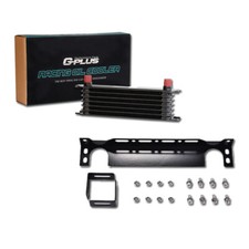 7 Row 10an Universal Aluminum Engine Oil Cooler Black W Mounting Bracket Kit