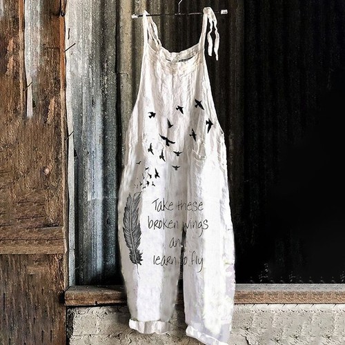 Women Floral Jumpsuit Baggy Dungaree Boho Ladies Summer Romper Playsuit Overalls - Picture 16 of 32