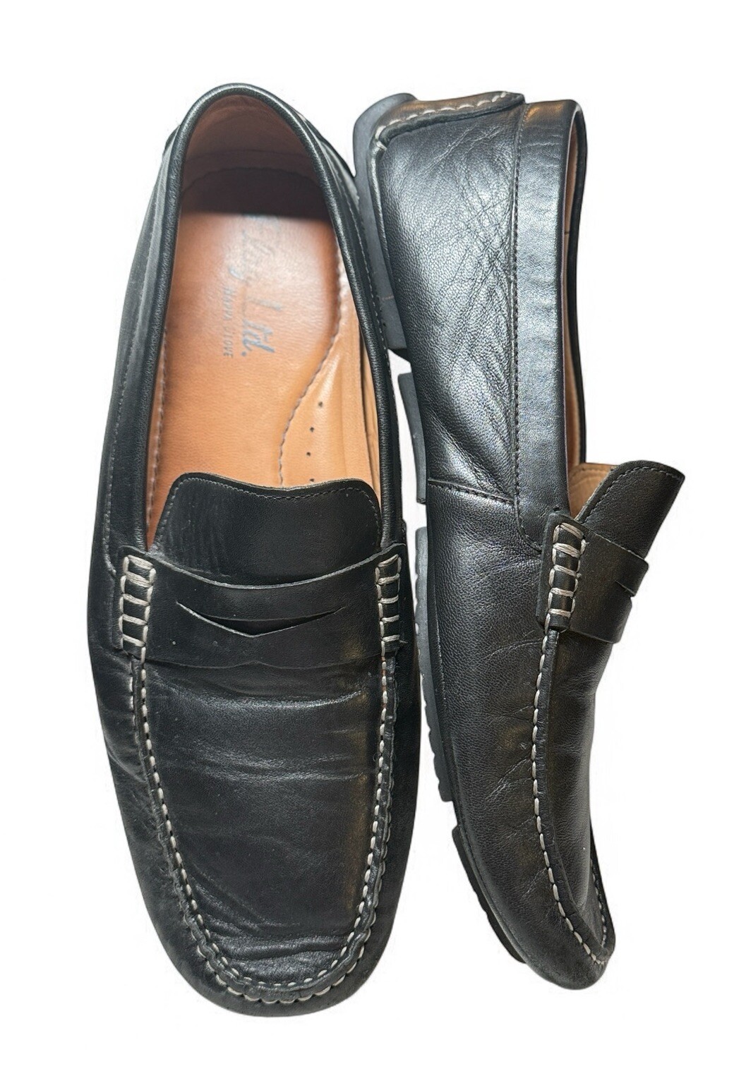 SAOLA Mocassini neri da uomo Flag Ltd. Scarpe da guida taglia 11M ex condizioni