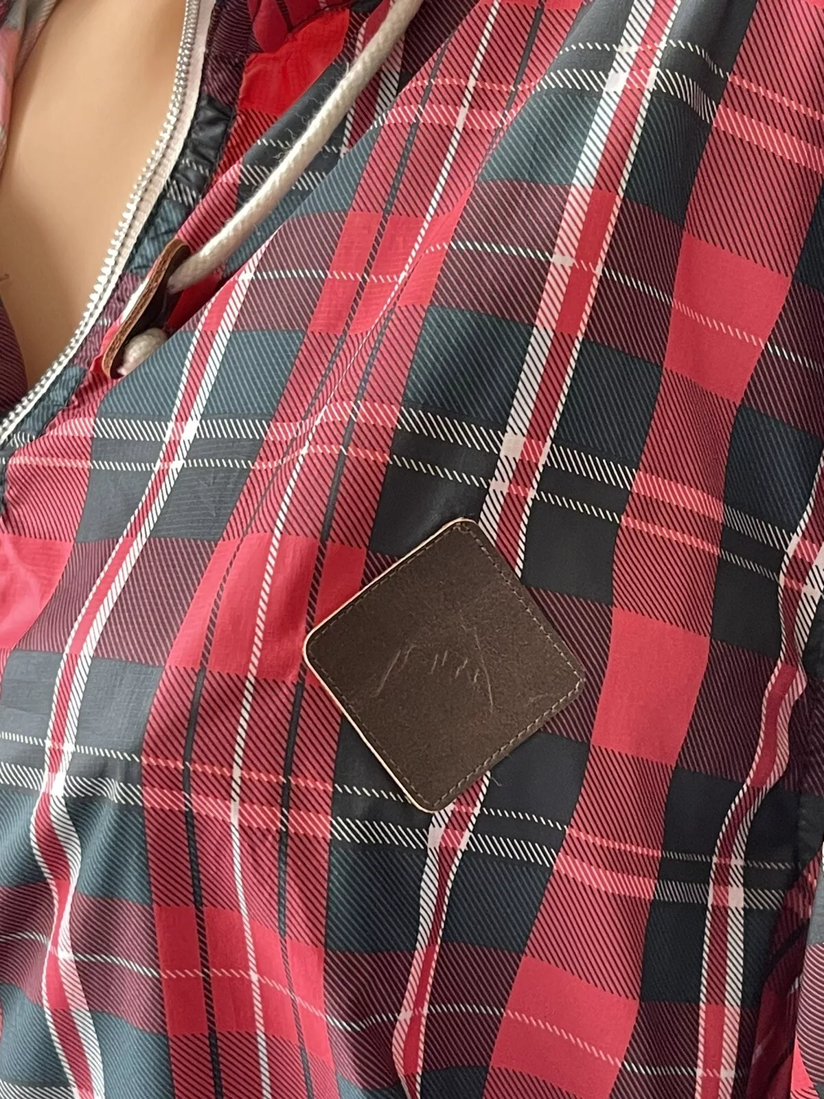 burton dryride light windbreaker hooded plaid shell jacket
