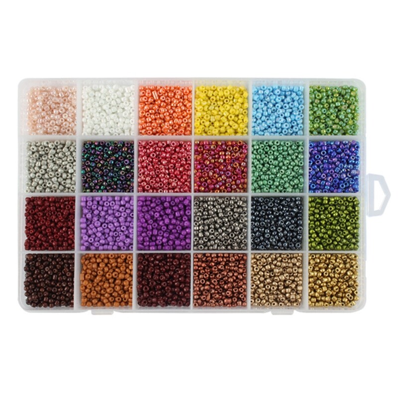 Craft Beads for Jewelry Making Glass Seed Set DIY Art Elastic String